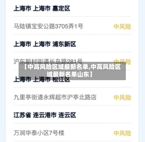 【中高风险区域最新名单,中高风险区域最新名单山东】