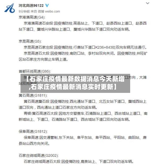 【石家庄疫情最新数据消息今天新增,石家庄疫情最新消息实时更新】