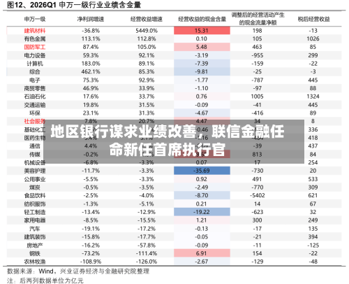 地区银行谋求业绩改善，联信金融任命新任首席执行官-第2张图片