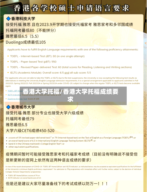香港大学托福/香港大学托福成绩要求
