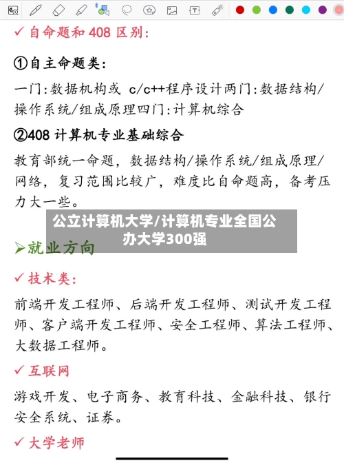 公立计算机大学/计算机专业全国公办大学300强-第2张图片