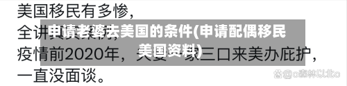 申请老婆去美国的条件(申请配偶移民美国资料)