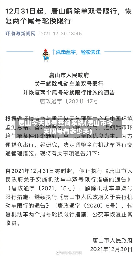 唐山今天限号查询系统(唐山市今天限号有多少天)-第2张图片