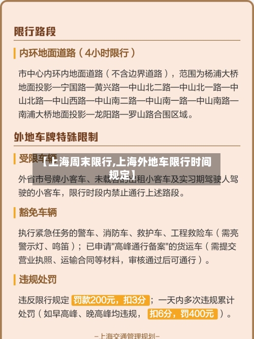 【上海周末限行,上海外地车限行时间规定】