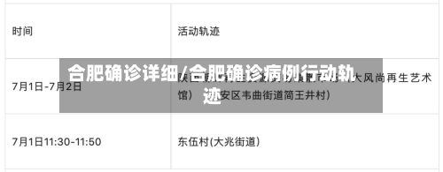 合肥确诊详细/合肥确诊病例行动轨迹