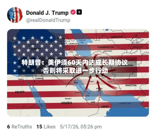 特朗普:美伊须60天内达成长期协议 否则将采取进一步行动-第1张图片