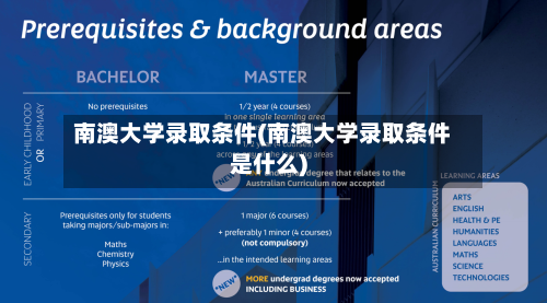南澳大学录取条件(南澳大学录取条件是什么)