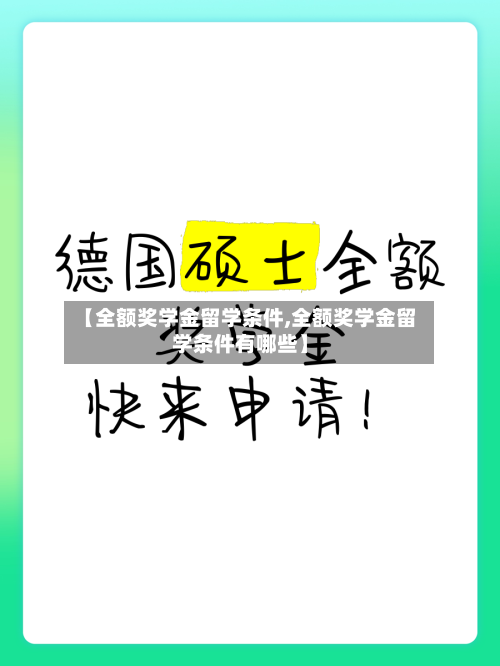 【全额奖学金留学条件,全额奖学金留学条件有哪些】-第3张图片