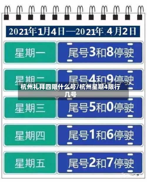 杭州礼拜四限什么号/杭州星期4限行几号-第2张图片
