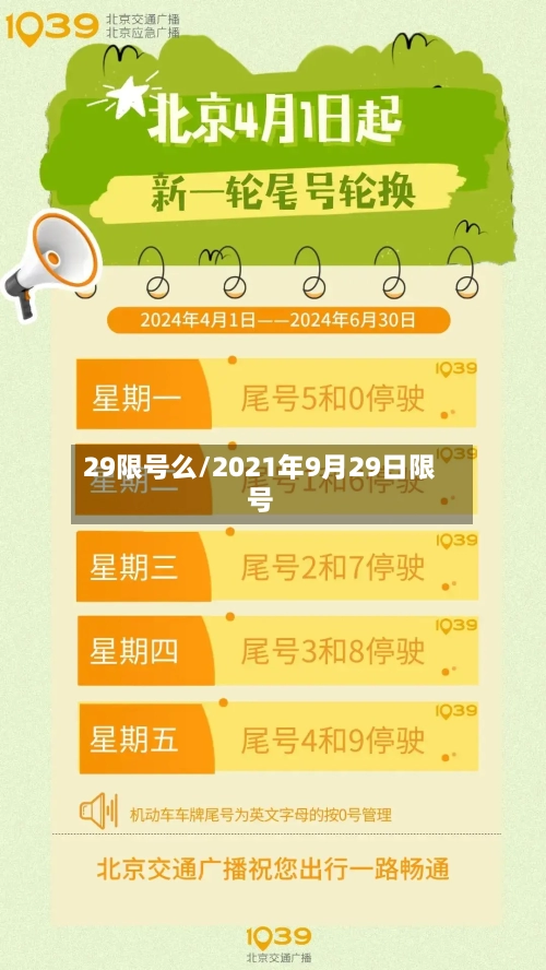 29限号么/2021年9月29日限号