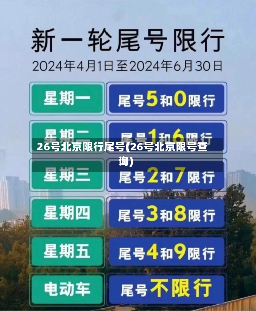26号北京限行尾号(26号北京限号查询)