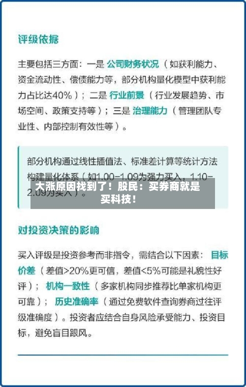 大涨原因找到了!股民:买券商就是买科技!-第2张图片