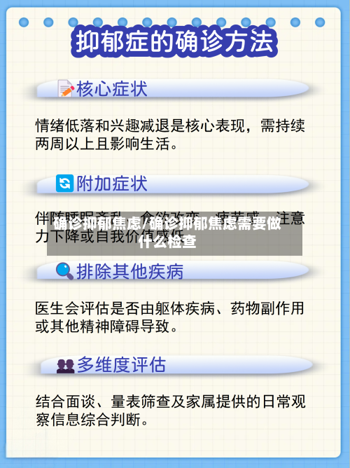 确诊抑郁焦虑/确诊抑郁焦虑需要做什么检查